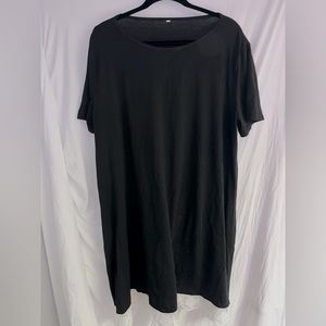 Lace trimmed black dress